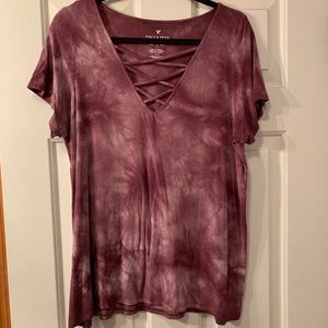 Maroon Tye Dye American Eagle Soft and Sexy Shirt